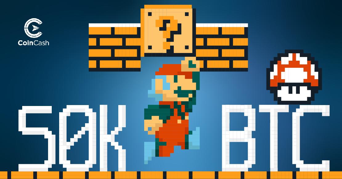 Super Mario és 50 000 dolláros bitcoin árfolyam